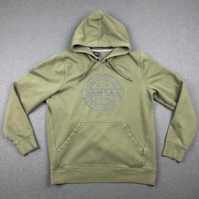 Oakley Sweatshirt Mens Size Large Green Pullover Fleece Graphic Front Hoodie - Image 1 of 4