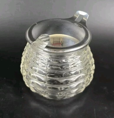 Vintage WMF Senftopf / Marmeladentopf - Glas / Chromargan - 1980er - Bild 1 von 2