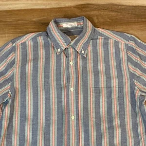 Gant Rugger Shirt Mens Small Hugger Old Loom Oxford Button Down Blue Striped - Picture 1 of 10