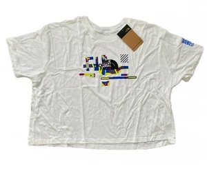 The North Face Women's White Graphic Cropped Short Sleeves T-Shirt Plus Size 3X - Picture 1 of 4