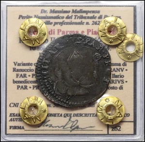 Herzogtum Parma und Piacenza Ranuccio II Farnese 10 Geld oder 1/2 Lira italienische Münzen - Bild 1 von 4