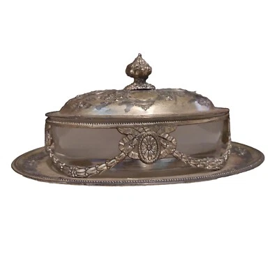 Corbell & Co 英国古董镀银黄油盘糖糖果肥皂首饰 — 第 1/4 张图片