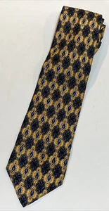 Robert Talbott Best Of Class Nordstrom Blue Gold Geometric Silk Necktie Tie USA - Picture 1 of 7