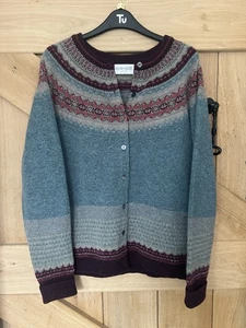 Eribe Scotland Fair Isle Lambswool Cardigan Size L.Excellent Condition - Picture 1 of 7