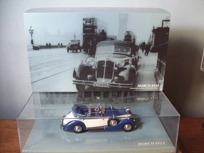 1/43 MINICHAMPS 436 012032 HORCH 853 CABRIOLET 1938 IN BLUE REG V-14820 - Image 1 of 4