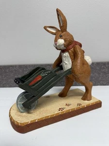 1994 House of Hatten 10” Bunny Rabbit with Wheelbarrow - Picture 1 of 9