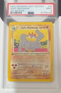POKEMON TCG LIGHT MACHAMP 1ª EDICIÓN 25/105 NEO DESTINY PSA GRADO 9 ¡COMO NUEVA TARJETA RARA! - Imagen 1 de 2