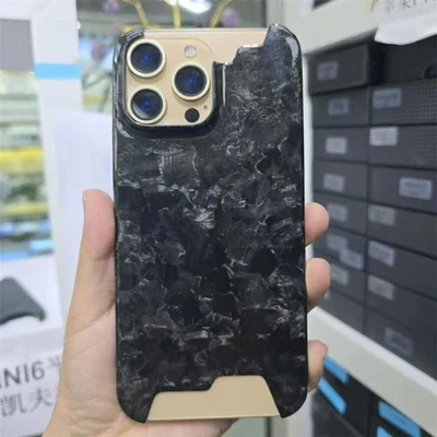 Genuine for  iPhone 16 Pro Max 16 Pro Carbon Fiber Case Irregular Forged Cover - Image 1 of 4