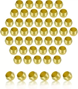 Muhize 50PCS Brass Compression Sleeves Ferrules -1/8" Tube OD Brass - Picture 1 of 4