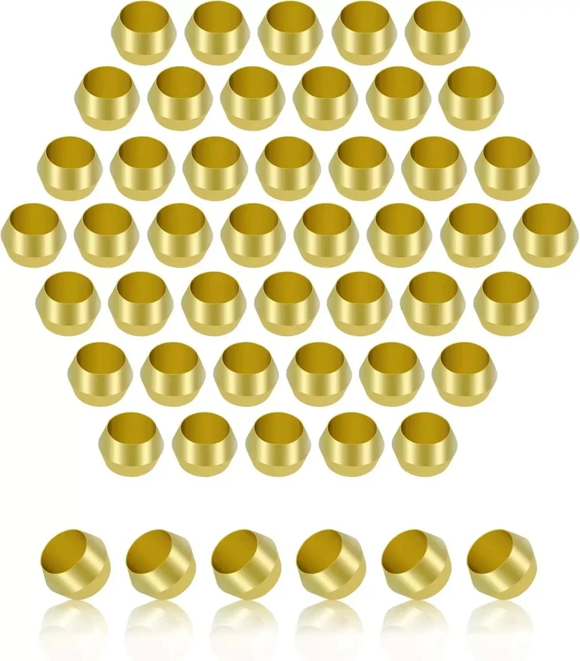 Muhize 50PCS Brass Compression Sleeves Ferrules -1/8" Tube OD Brass - Image 1 of 4