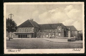 Rheine /W., Ansichtskarte, Bahnhof mit Vorplatz  - Picture 1 of 2