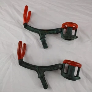 Hillco 500 Fishing Rod Holder Pair Bronze Rubber Dipped No Rail Mounts - Picture 1 of 16