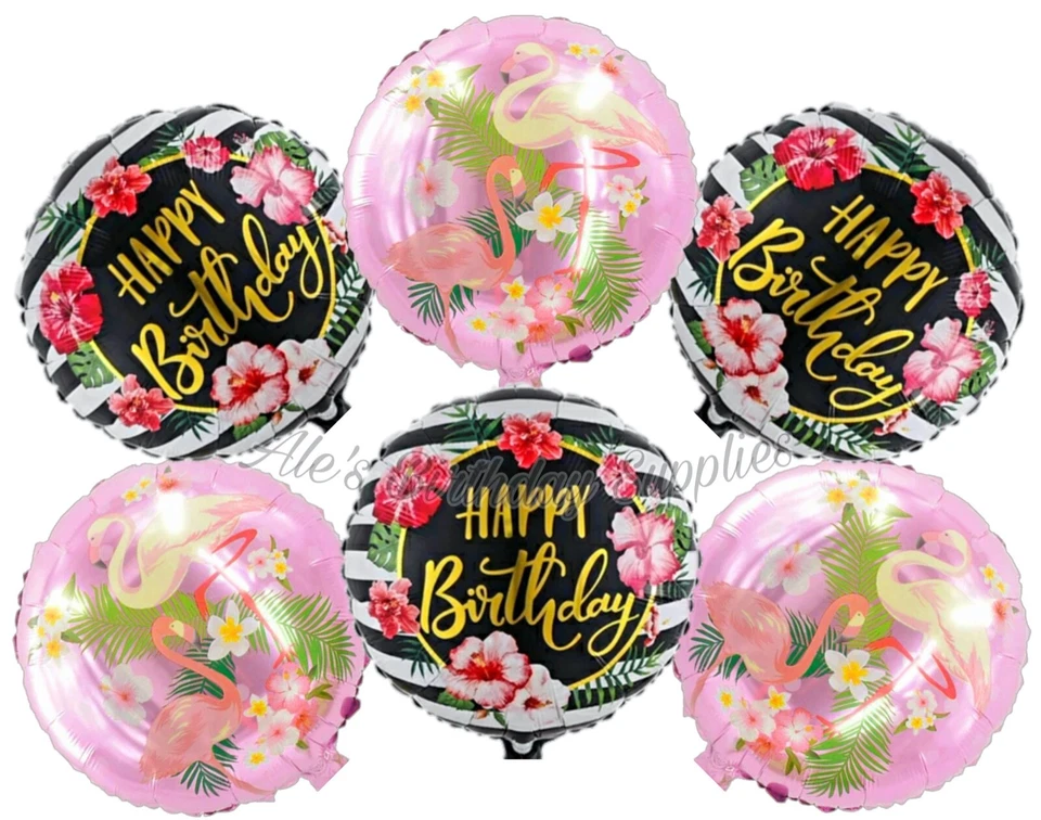 Set of 6 Flamingo Aloha Balloons Happy Birthday Party Supplies - image 1 of 1