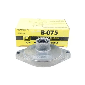 Square D B-075 Interchangeable Raintight Conduit Hub 3/4" Threaded Metal USA NOS - Picture 1 of 6