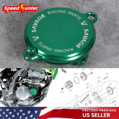 Tapa de cubierta de filtro de aceite de motor CNC para KAWASAKI KLX300SM KLX 300/R D-Tracker X 250 Foto 1 de 4