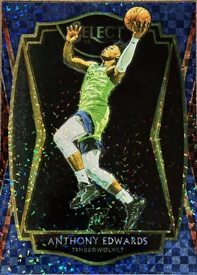 2020-21 Panini Select Anthony Edwards Premier Level Blue Rookie Large Poster - Image 1 of 4