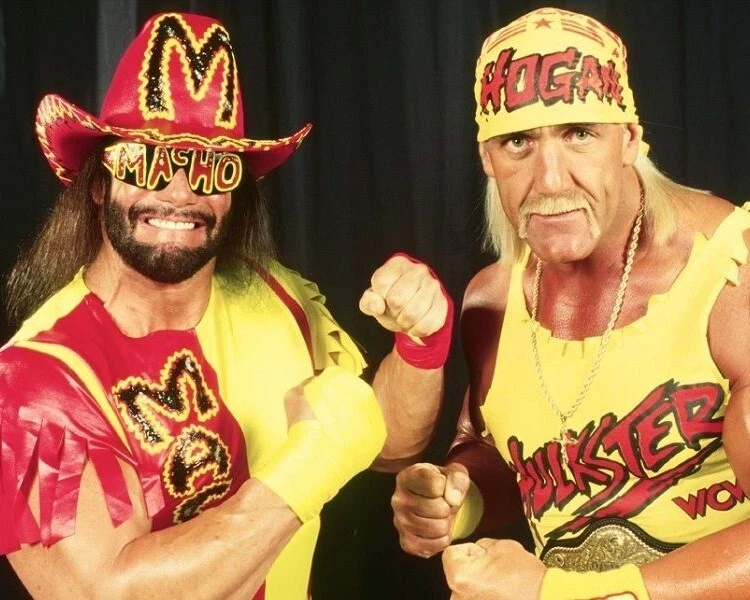 THE MEGA POWERS MACHO MAN RANDY SAVAGE & HULK HOGAN 8X10 PHOTO WRESTLING PICTURE - Image 1 of 1