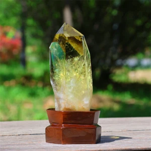 1.31kg Natural citrine Crystal Obelisk Reiki Crystal Furniture Wand Point decor - Picture 1 of 16