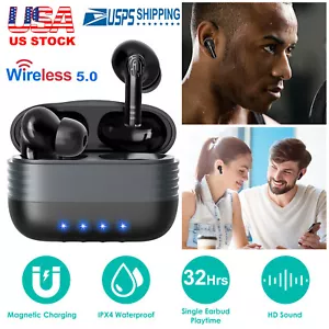 TWS 5.0 Wireless Earbuds Headphone Stereo Headset Noise Cancelling Waterproof - Picture 1 of 16