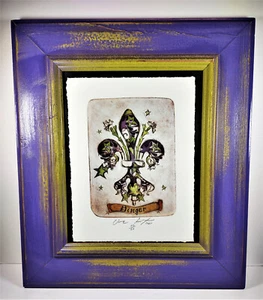 Candice Alexander Signed & Numbered Mixed Media Print "Ginger" Purple & Green - Picture 1 of 14