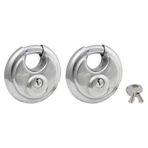 Master Lock 2-Pack Round Steel Padlocks w/Shielded Shackle- 2 3/4inW Model# 40T - Picture 1 of 1