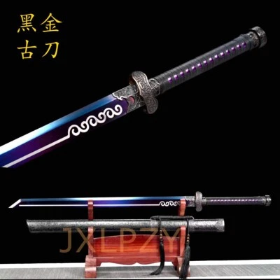 Handmade Chinese Kung Fu Sword Wushu Dao Blue 1095 Carbon Steel Blade Full Tang - Image 1 of 4