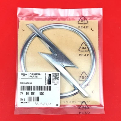 Original Opel Logo Emblema OPEL Lightning Trasero Corsa D hasta año 2011 - 93191550 Foto 1 de 3