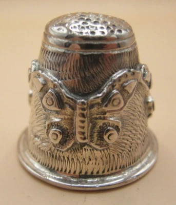 Novelty English Hallmarked Sterling Silver Art Nouveau Style Butterfly Thimble - Image 1 of 4