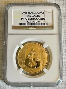 France 2015 The Sower 100 Euro Gold NGC PF70 ULTRA CAMEO SKU# 7068 - Picture 1 of 2