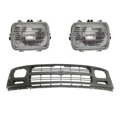 Kit de montaje de faros + rejilla halógena para 96-02 Chevrolet Express 2500 1500 Foto 1 de 4