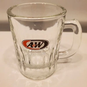 A&W All American Food Root Beer Small Thick Glass Mug Cup 3-1/4"" - Picture 1 of 1