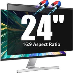 Filtre écran de confidentialité magnétique pour ordinateur 24 pouces pour moniteur sans cadre lunette fine - Photo 1/9