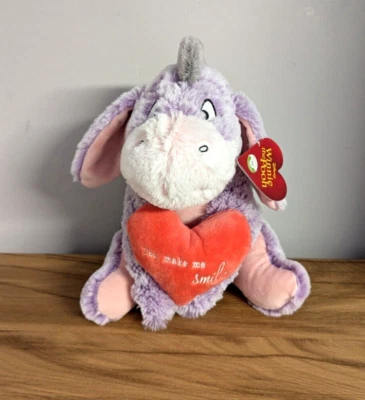 Disney Plüsch Stofftier Kuschel Figur Winnie Puuh I‑Aah IA mit Herz Smile NEU - Bild 1 von 4