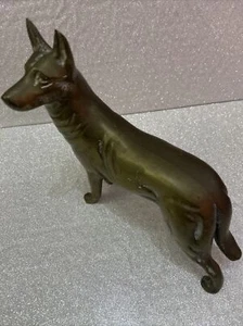 GERMAN SHEPHERD ALSATION Dog Vintage Solid Brass collectable Desk Decor 1.2kg - Picture 1 of 12