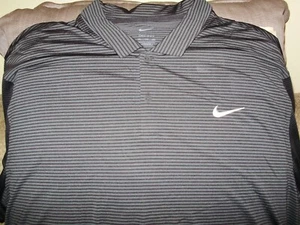 Nike Dri-Fit FZ5647-010 schwarz grau gestreift Polo Golf Shirt Herren 4XL - Bild 1 von 9