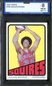 1972-73 TOPPS #195 JULIUS ERVING ISA 8 (RC) HOF CENTERED *INVAJ2723 - Picture 1 of 2