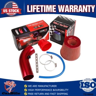 3"/76mm Car Cold Air Intake Filter Induction Kit Pipe Power Flow Hose System New - Image 1 of 4