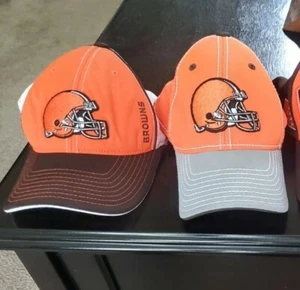 Cleveland brown hats lot of 2 Reebok hat! Fitted M/L, Clean!! - Picture 1 of 8