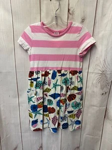 Hanna Andersson Girl's Size 8 White & Pink Stripe Seashell Dress - Picture 1 of 6