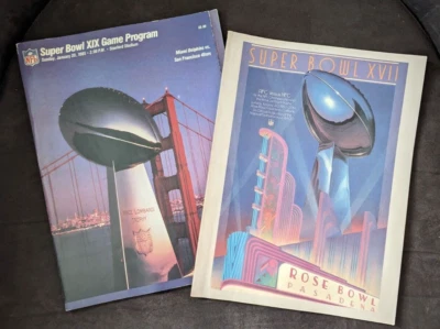 Super Bowl XVII 1983 & XIX 1985 Game Programs Dolphins Redskins 49ers Magazines - Image 1 of 4