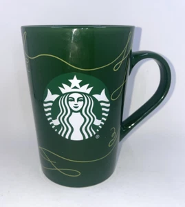 Starbucks Christmas Coffee Mugs 11oz Green Tree Mermaid Logo Xmas - Picture 1 of 6