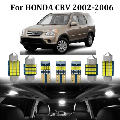 9x Interior LED Lights Bulbs Package Kit for 2002-2006 Honda CRV CR-V HRV +Tool - Image 1 of 4