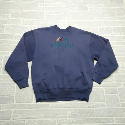 VINTAGE Fruit of the Loom Sweater Adult Large Embroidered Minnesota Sweatshirt - Image 1 of 4