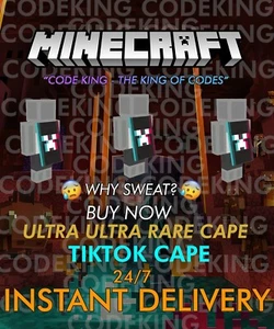 Minecraft Java & Bedrock Edition - TikTok ULTRA RARE Cape Xbox/PC/ALL PLATFORM - Picture 1 of 1