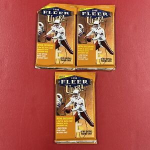 (3) 1998 Fleer ULTRA Football Sealed Packs! Peyton Manning, Randy Moss RC
