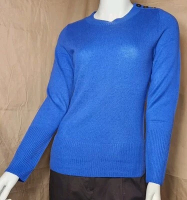 Suéter para mujer Fenn Wright Manson 100 % cachemir de 2 capas azul real talla pequeña Foto 1 de 4