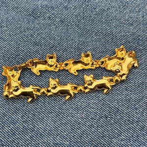 Avon Purrfect Partners Cat Bracelet 8 1/4" 1992 Gold Tone Vintage - Picture 1 of 4