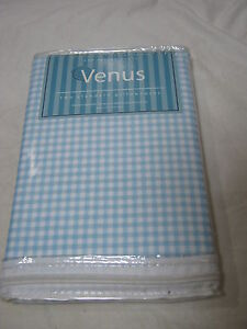 New Venus  Blue and White Gingham Two Standard Pillowcase  -  250TC 