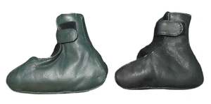 Golf Club Putter Head Cover Green or Black Leather Fuzzy Lined Fold Over Closure - Picture 1 of 11