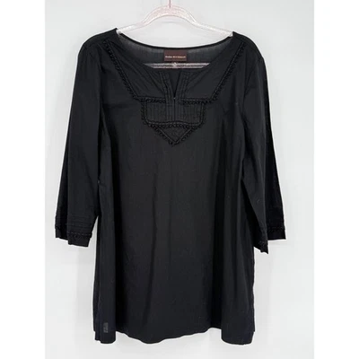Туника топ женская Dana Buchman черная с украшениями рукав 3/4 размер XL - Изображение 1 из 4